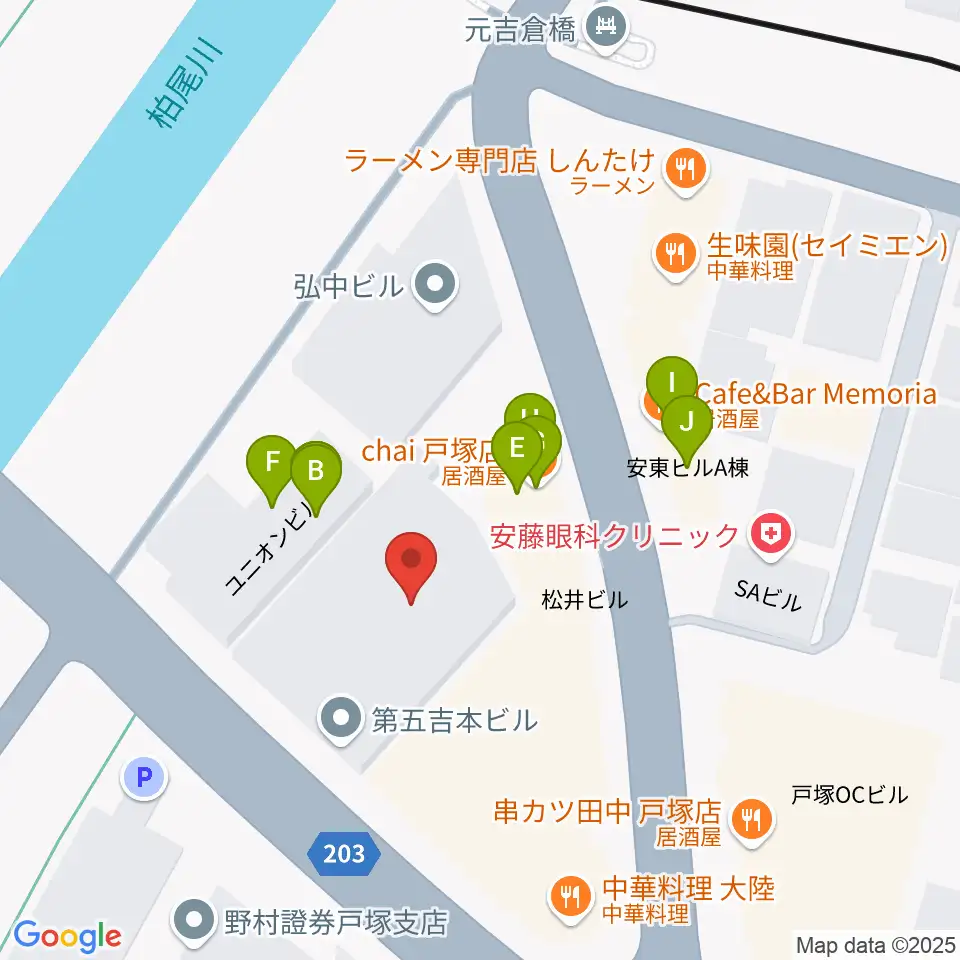 昭和音楽大学附属音楽・バレエ教室 戸塚校周辺のファミレス・ファーストフード一覧地図