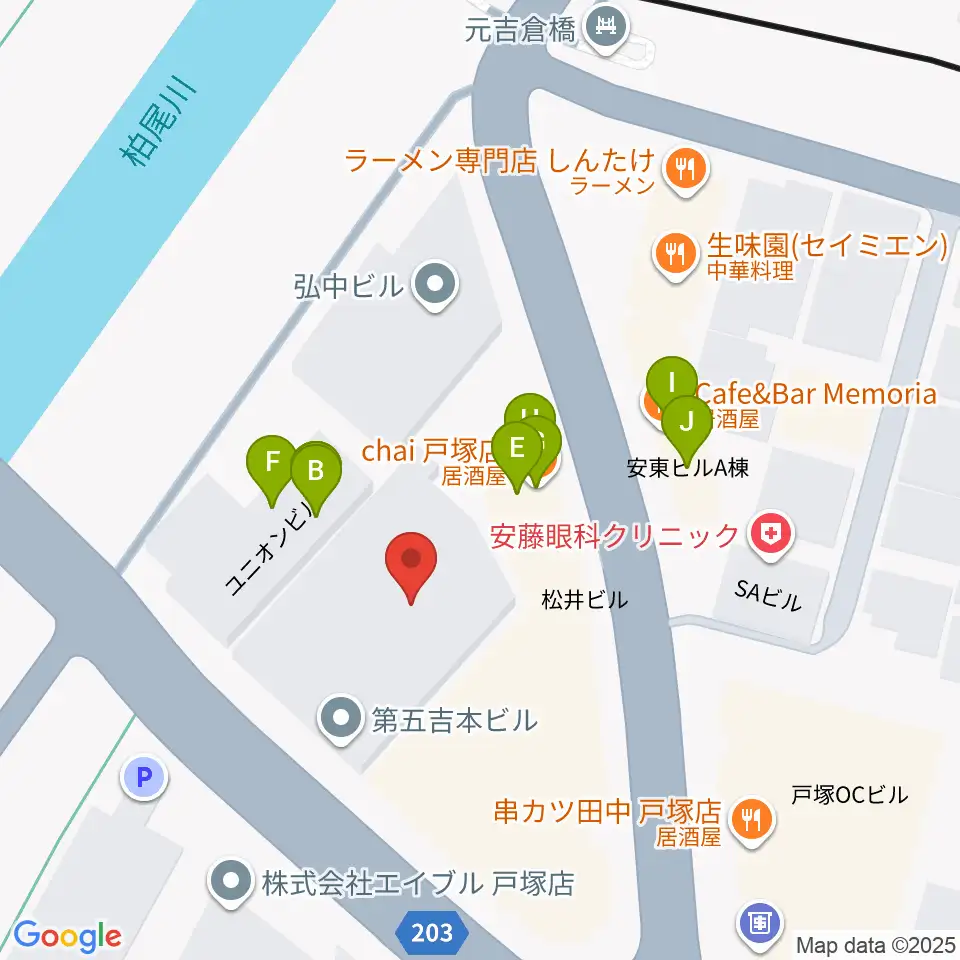 昭和音楽大学附属音楽・バレエ教室 戸塚校周辺のファミレス・ファーストフード一覧地図