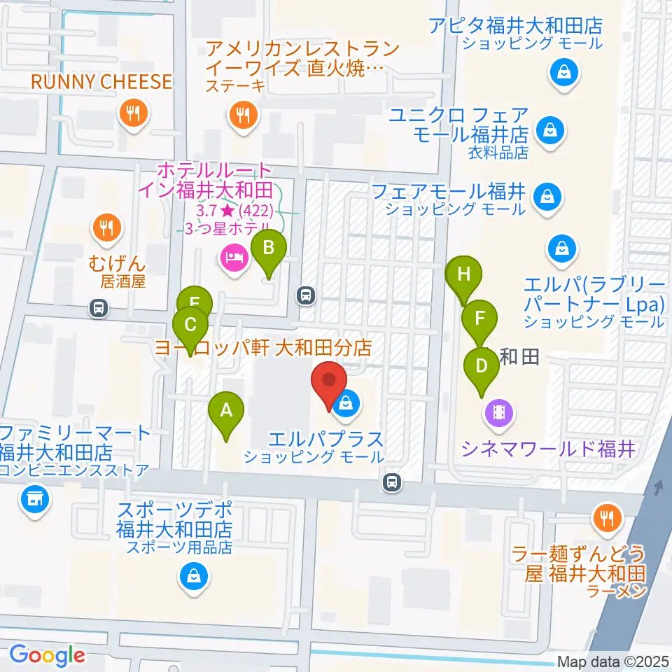 MPC大和田周辺のファミレス・ファーストフード一覧地図