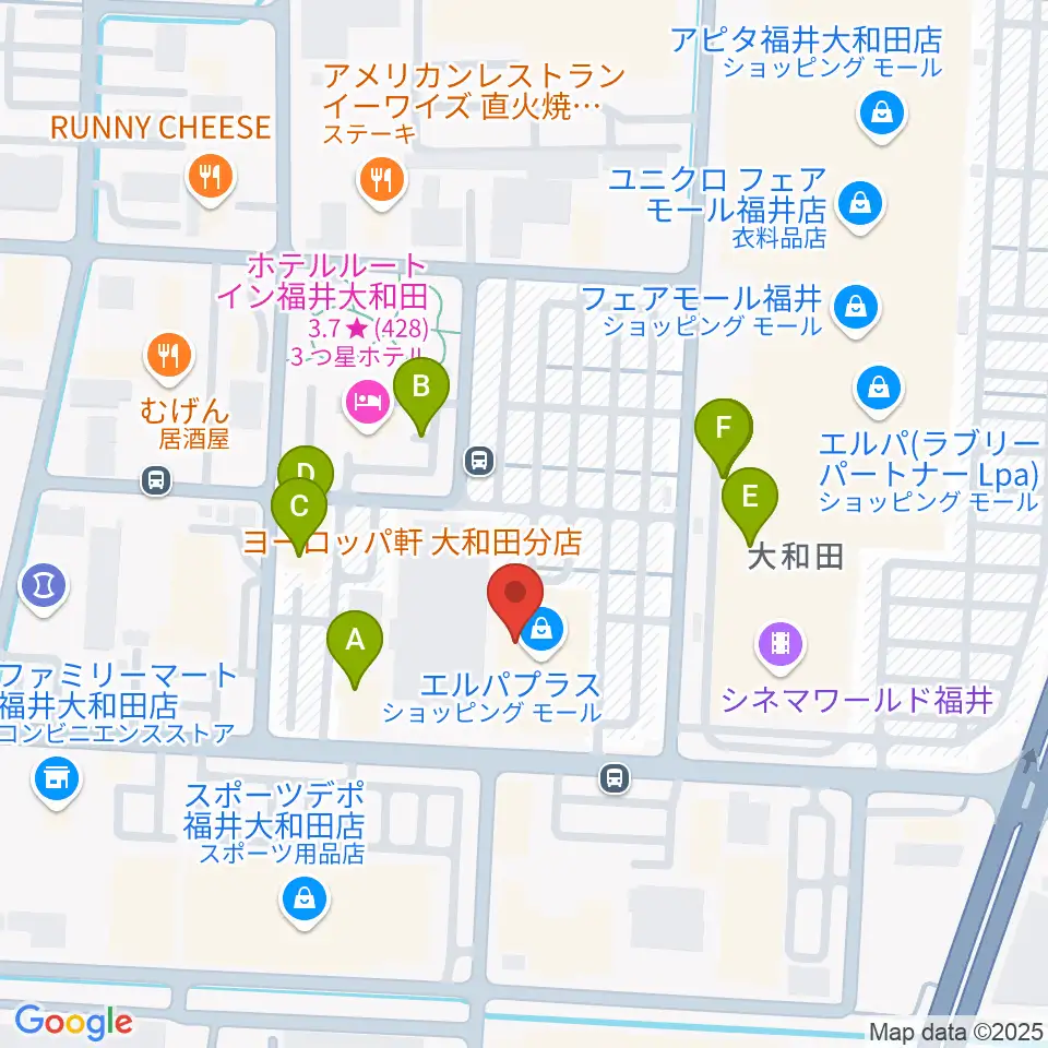 MPC大和田周辺のファミレス・ファーストフード一覧地図
