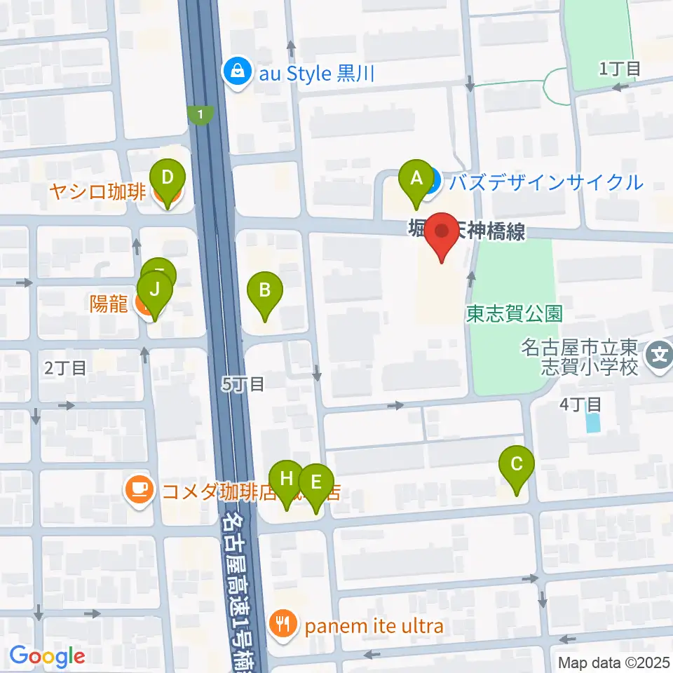 北文化小劇場周辺のファミレス・ファーストフード一覧地図