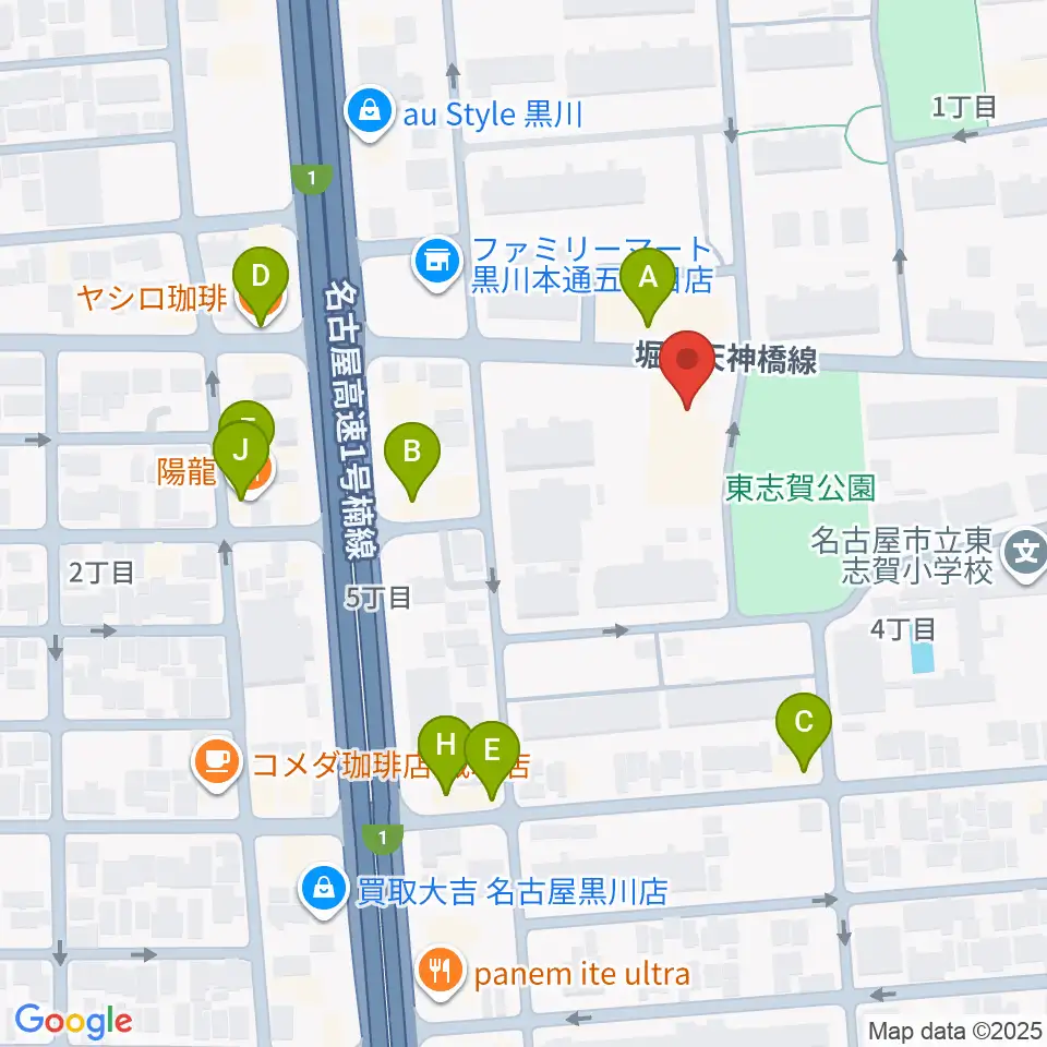 北文化小劇場周辺のファミレス・ファーストフード一覧地図