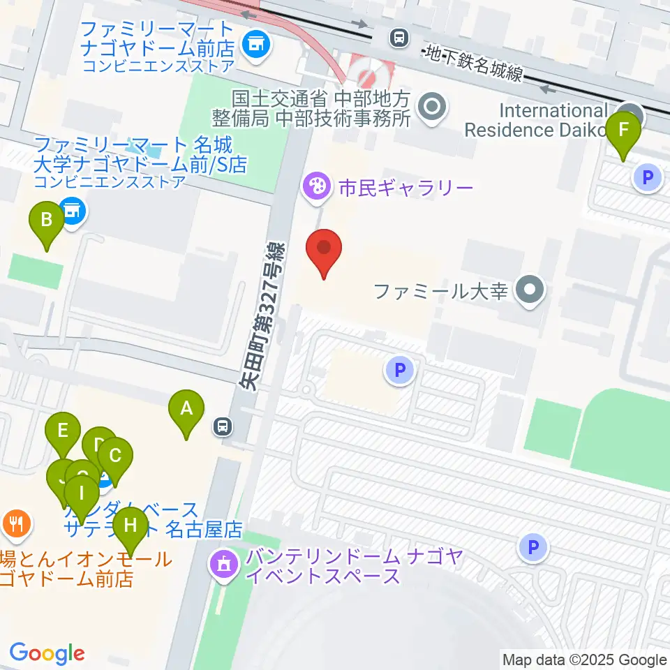 東文化小劇場周辺のファミレス・ファーストフード一覧地図