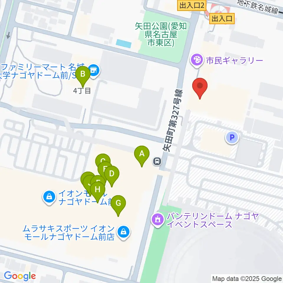 東文化小劇場周辺のファミレス・ファーストフード一覧地図