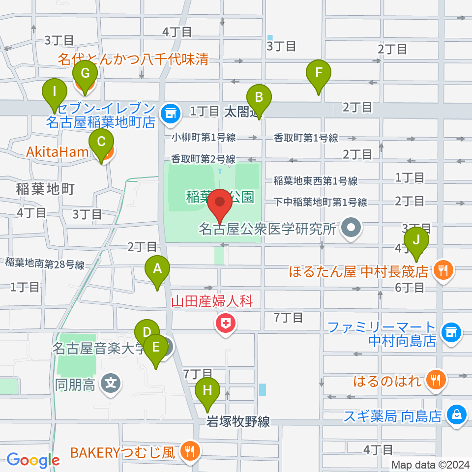 演劇練習館 アクテノン周辺のファミレス・ファーストフード一覧地図