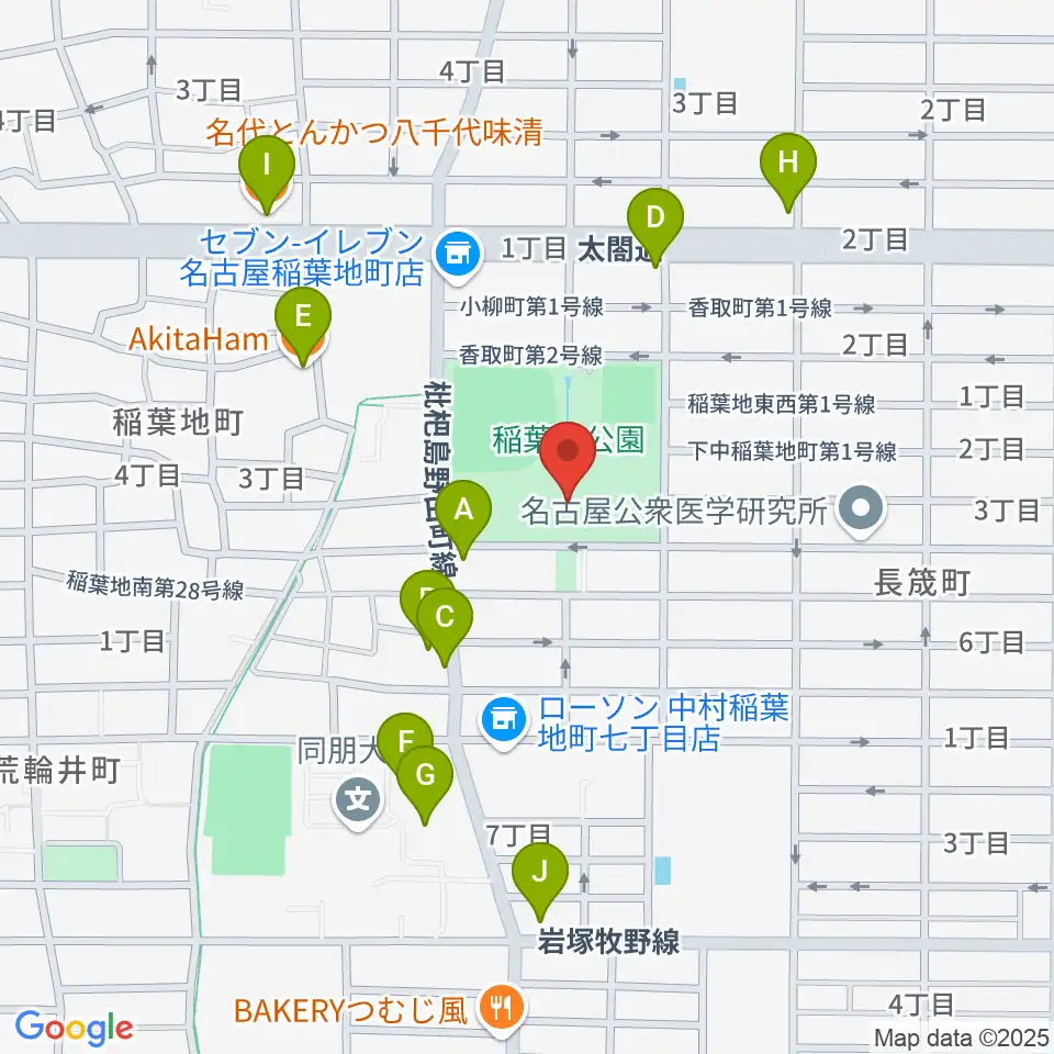 演劇練習館 アクテノン周辺のファミレス・ファーストフード一覧地図