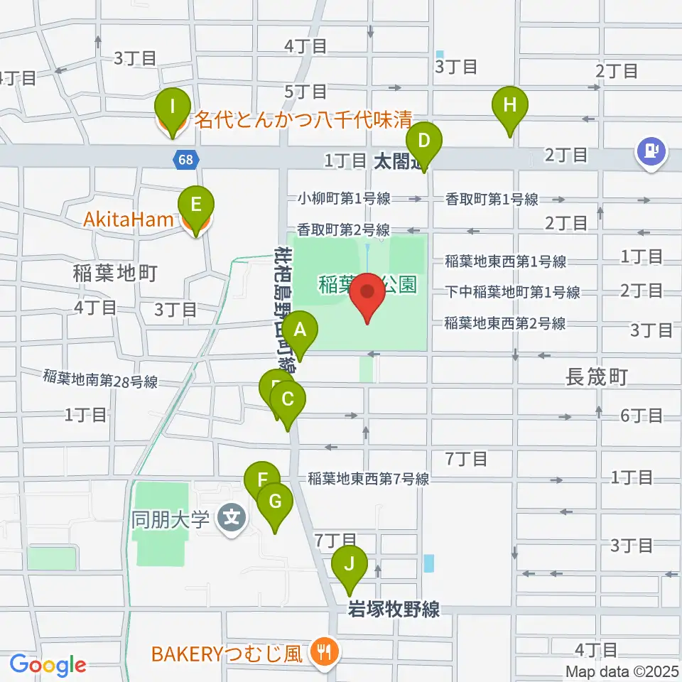 演劇練習館 アクテノン周辺のファミレス・ファーストフード一覧地図
