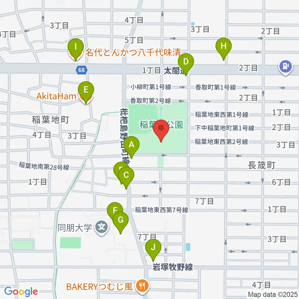 演劇練習館 アクテノン周辺のファミレス・ファーストフード一覧地図