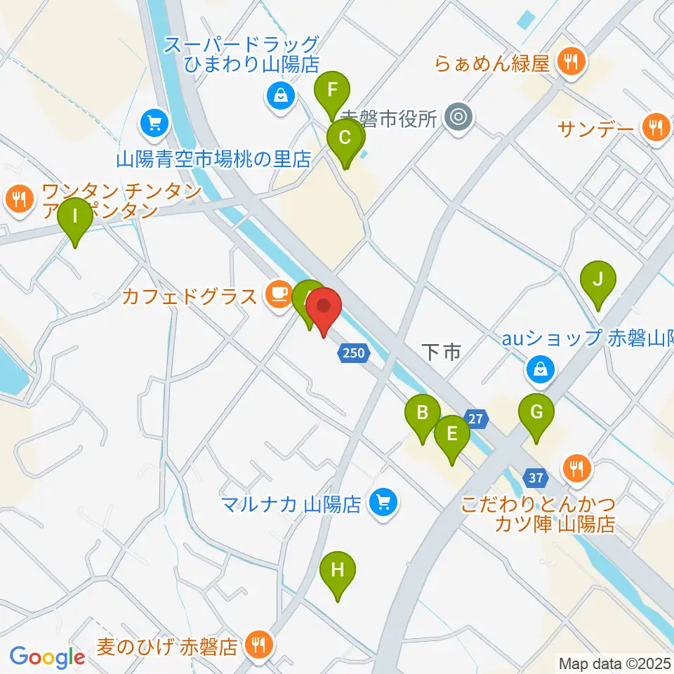 山陽こだま楽器 赤磐本店周辺のファミレス・ファーストフード一覧地図