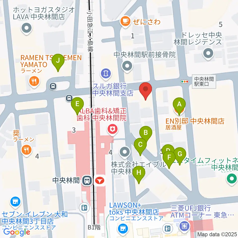 相模楽器 中央林間センター周辺のファミレス・ファーストフード一覧地図