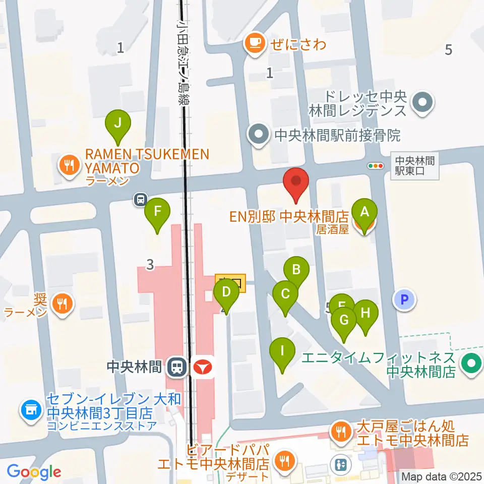 相模楽器 中央林間センター周辺のファミレス・ファーストフード一覧地図
