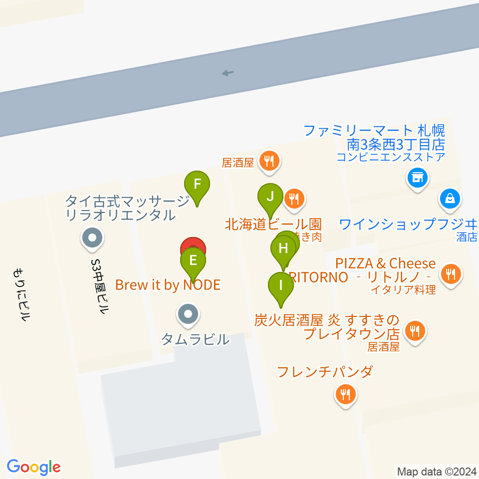 スタジオシーラカンス周辺のファミレス・ファーストフード一覧地図