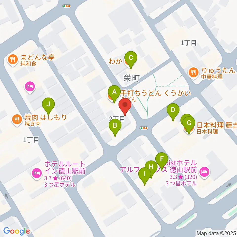 周南ガンボ周辺のファミレス・ファーストフード一覧地図