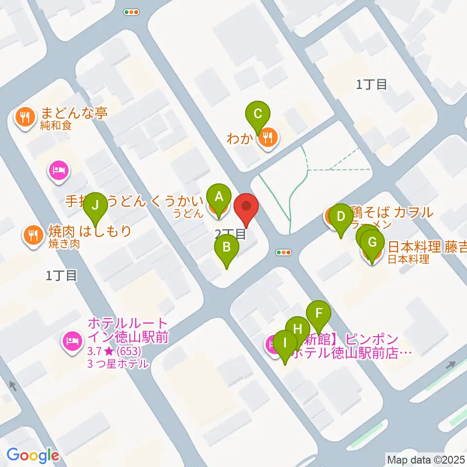 周南ガンボ周辺のファミレス・ファーストフード一覧地図