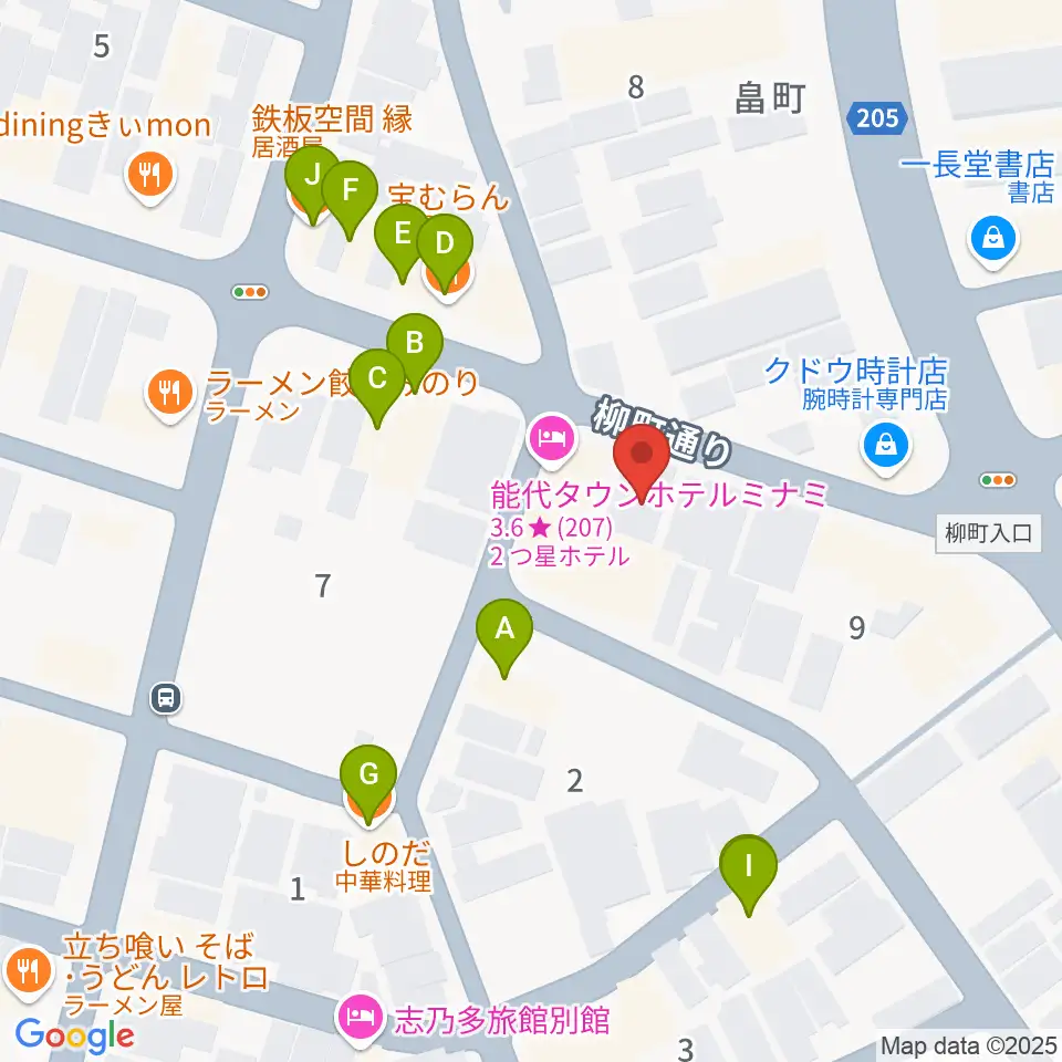 アサヒ楽器周辺のファミレス・ファーストフード一覧地図