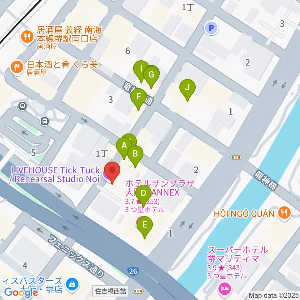 堺チクタク・スタジオNoi周辺のファミレス・ファーストフード一覧地図