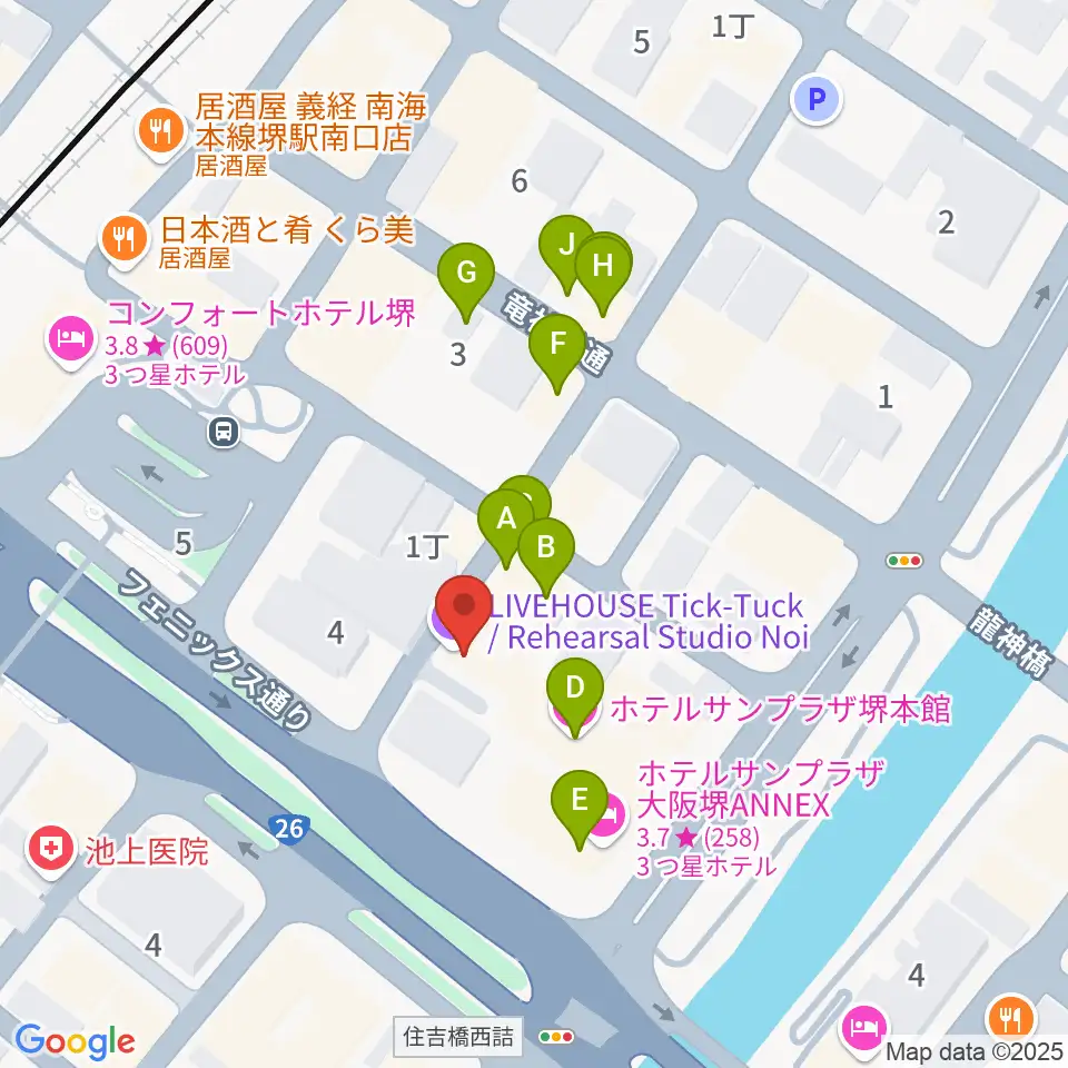 堺チクタク・スタジオNoi周辺のファミレス・ファーストフード一覧地図