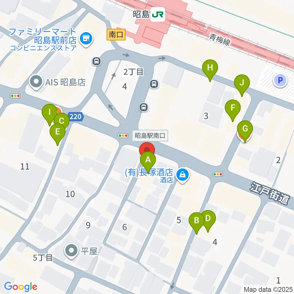 フローラカルチャークラブ周辺のファミレス・ファーストフード一覧地図