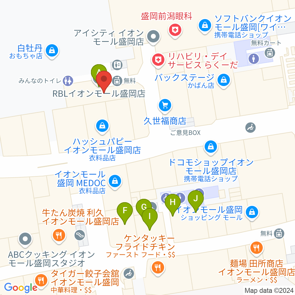 東山堂 MER♪T（メルト）周辺のファミレス・ファーストフード一覧地図