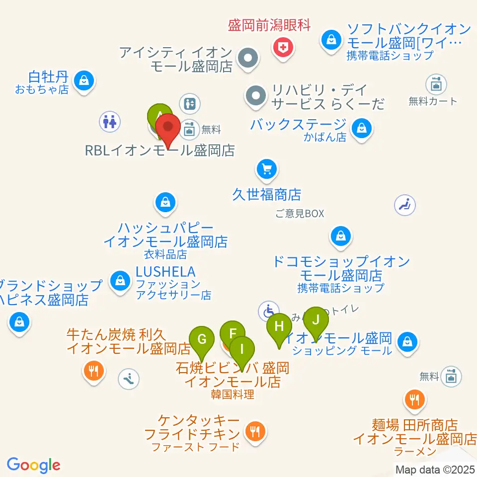 東山堂 MER♪T(メルト)周辺のファミレス・ファーストフード一覧地図