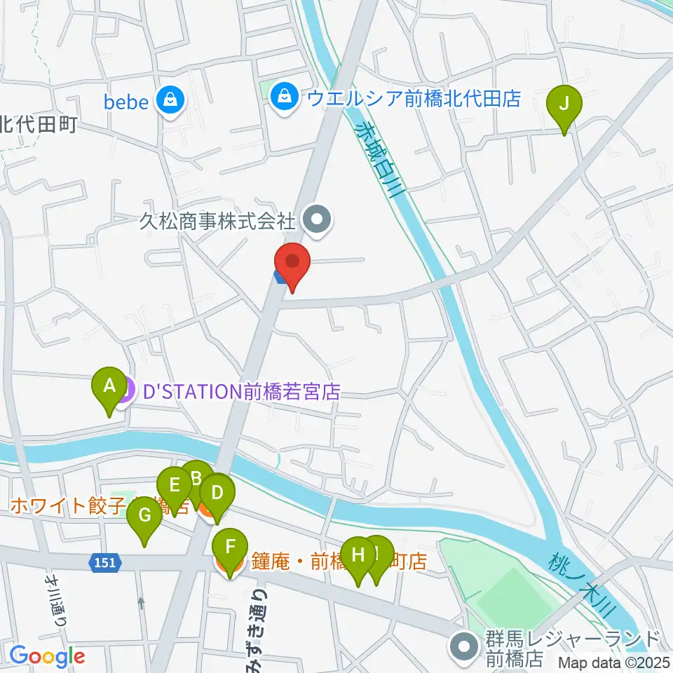 音処きしん周辺のファミレス・ファーストフード一覧地図