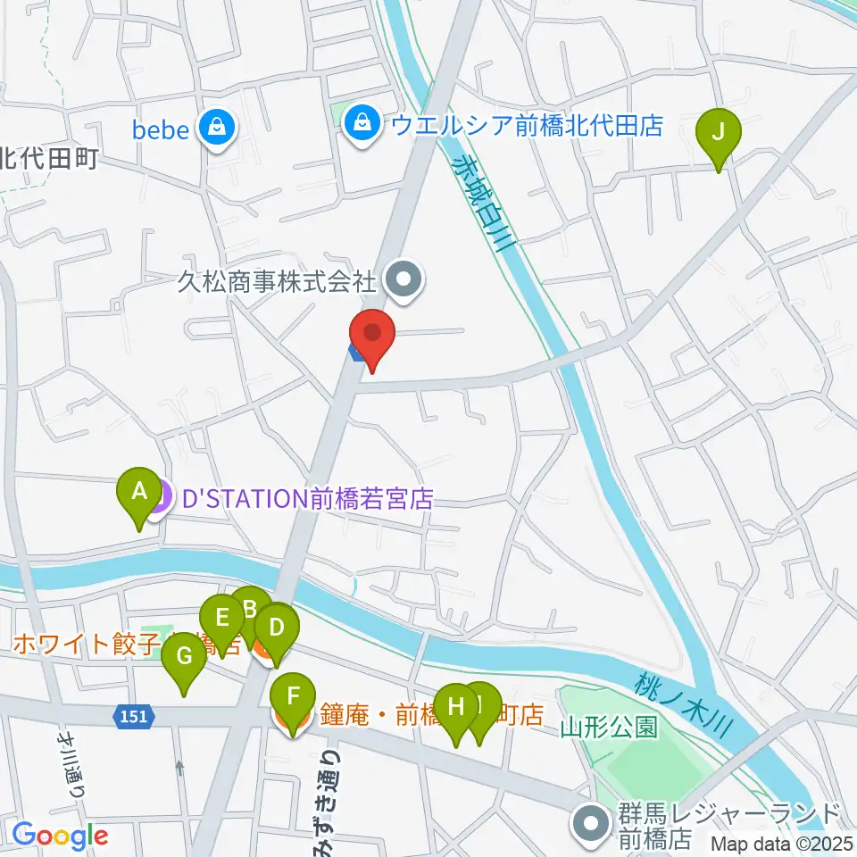 音処きしん周辺のファミレス・ファーストフード一覧地図