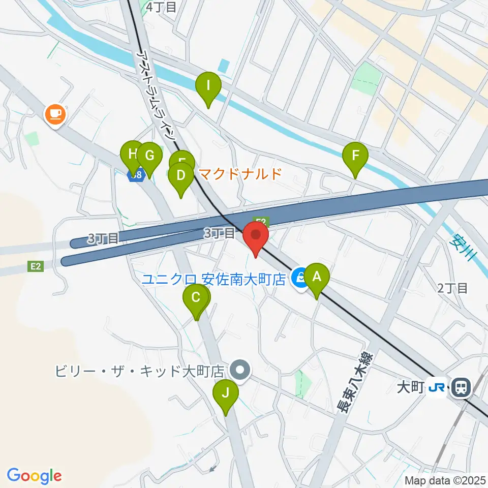 音楽館ピアノプラザ広島店周辺のファミレス・ファーストフード一覧地図