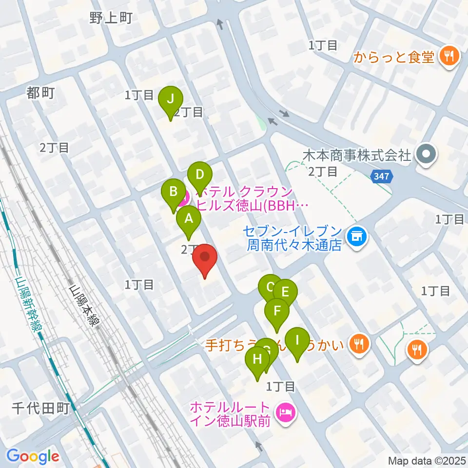 POPS-K 周南ロック館周辺のファミレス・ファーストフード一覧地図