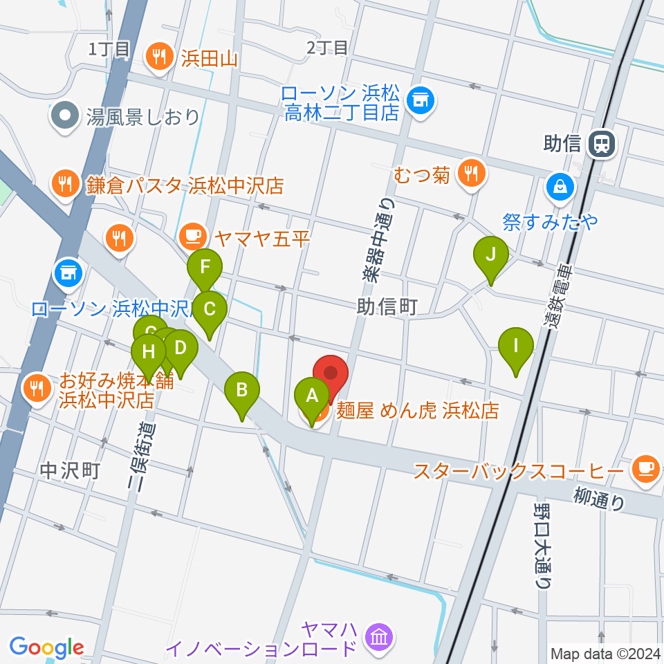 森といずみ周辺のファミレス・ファーストフード一覧地図