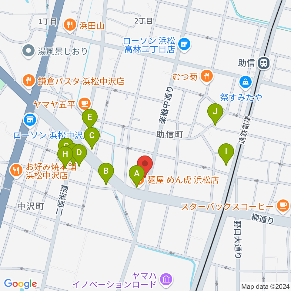 森といずみ周辺のファミレス・ファーストフード一覧地図