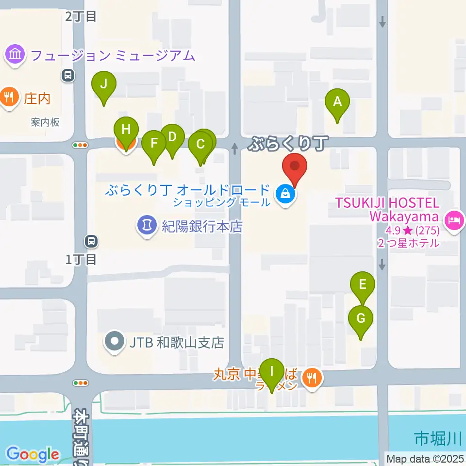 LIVE SPACE MOMENTS周辺のファミレス・ファーストフード一覧地図
