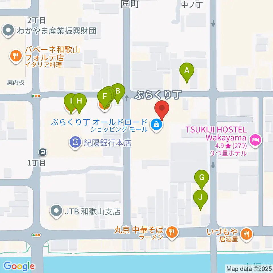 LIVE SPACE MOMENTS周辺のファミレス・ファーストフード一覧地図