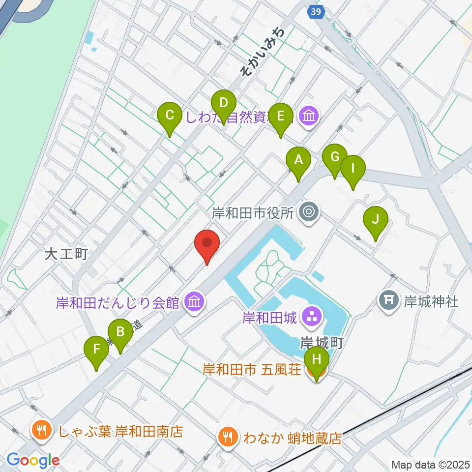 民の謡 岸和田店周辺のファミレス・ファーストフード一覧地図
