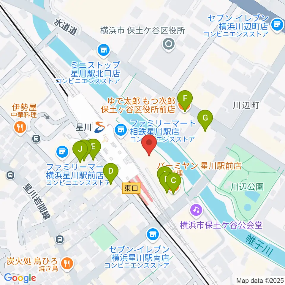 東京音楽学院 横浜星川駅前校周辺のファミレス・ファーストフード一覧地図