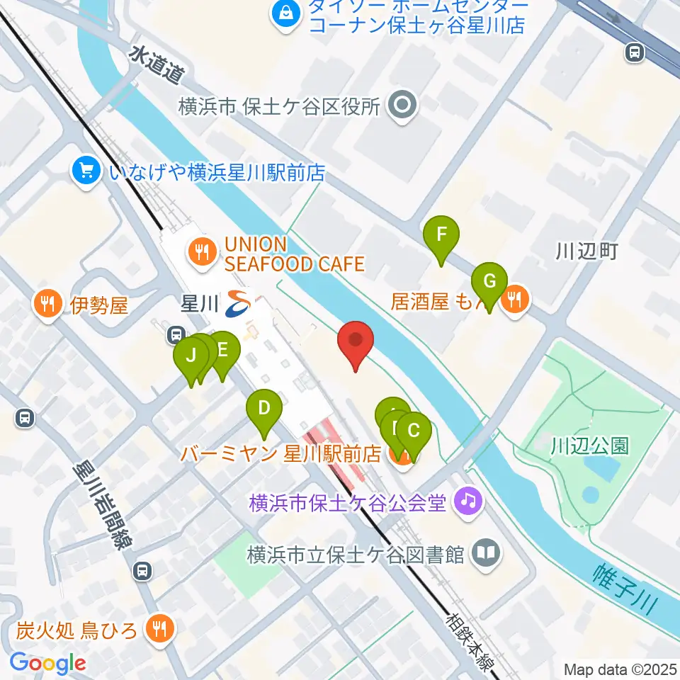 東京音楽学院 横浜星川駅前校周辺のファミレス・ファーストフード一覧地図