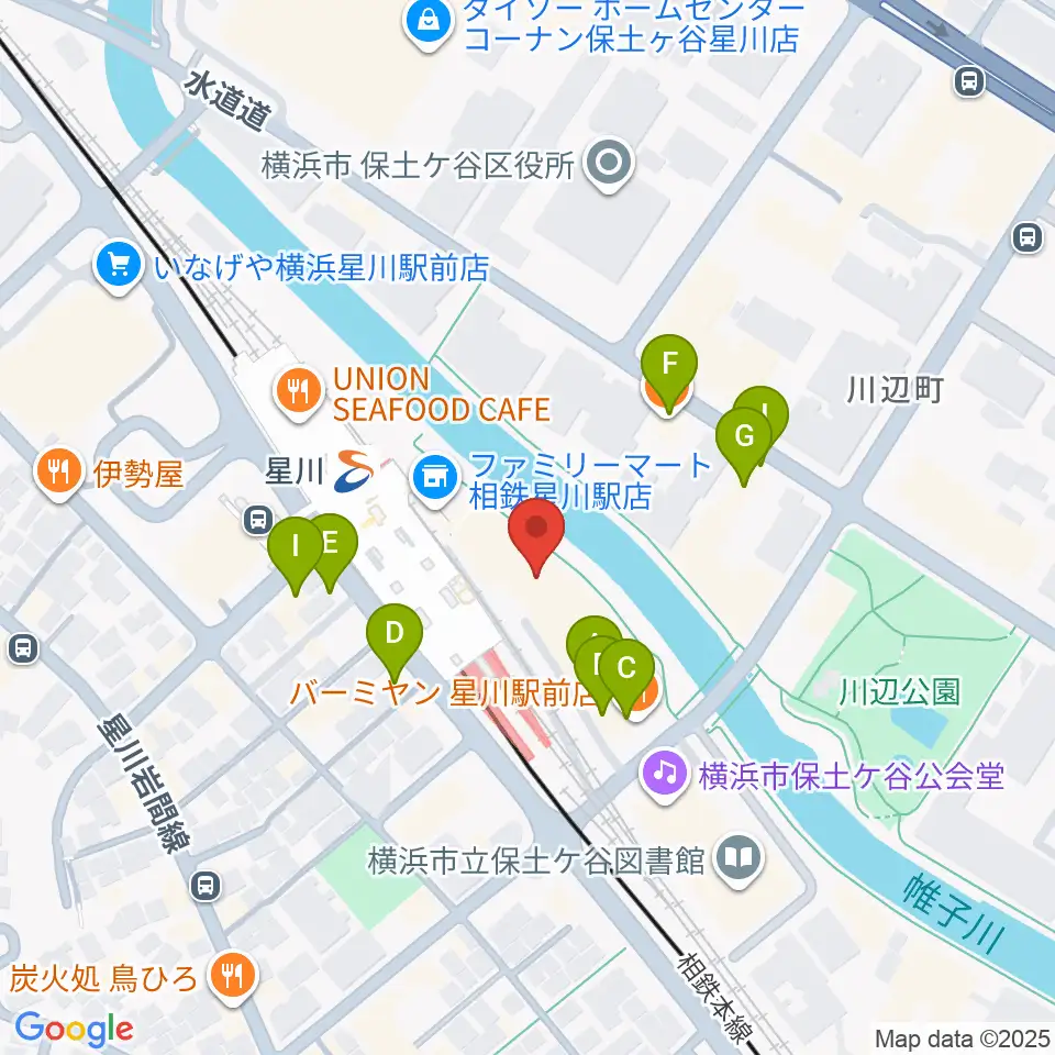 東京音楽学院 横浜星川駅前校周辺のファミレス・ファーストフード一覧地図