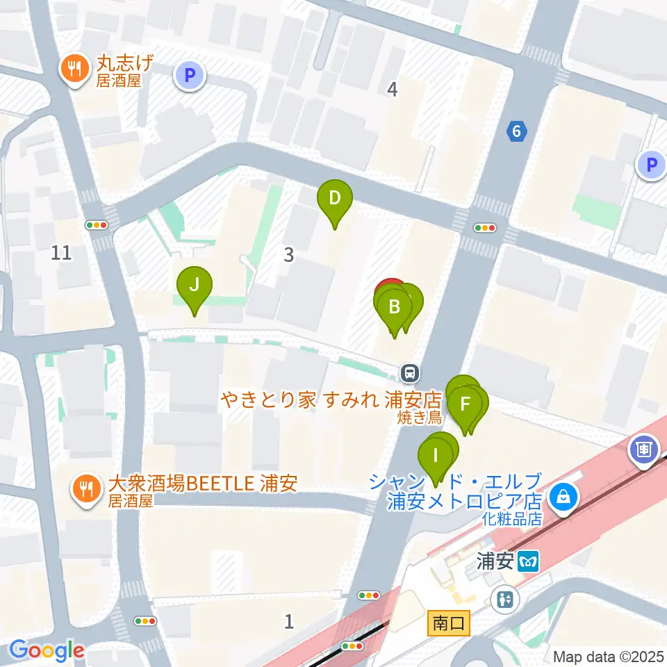 ジェイズスタジオ 浦安店周辺のファミレス・ファーストフード一覧地図