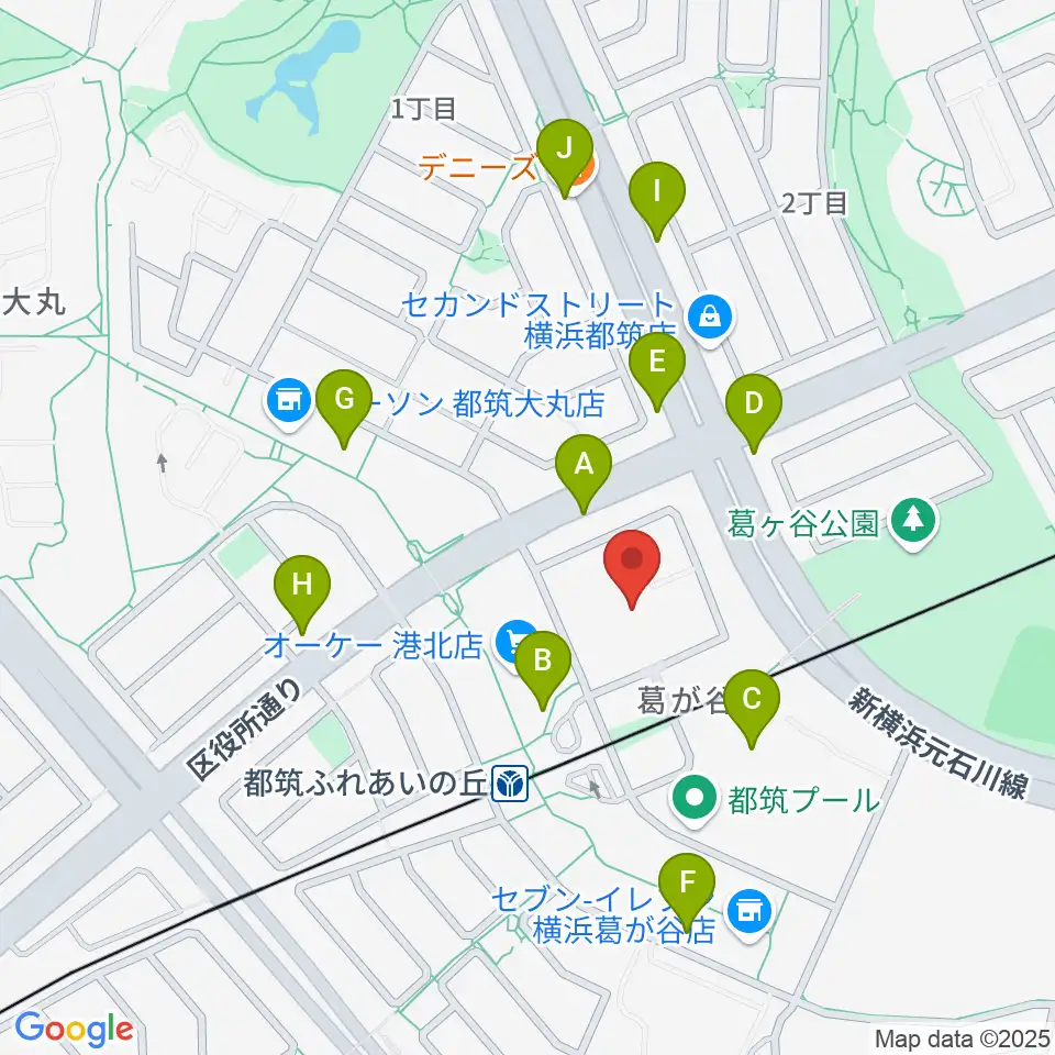 山響楽器店 ふれあいの丘センター周辺のファミレス・ファーストフード一覧地図