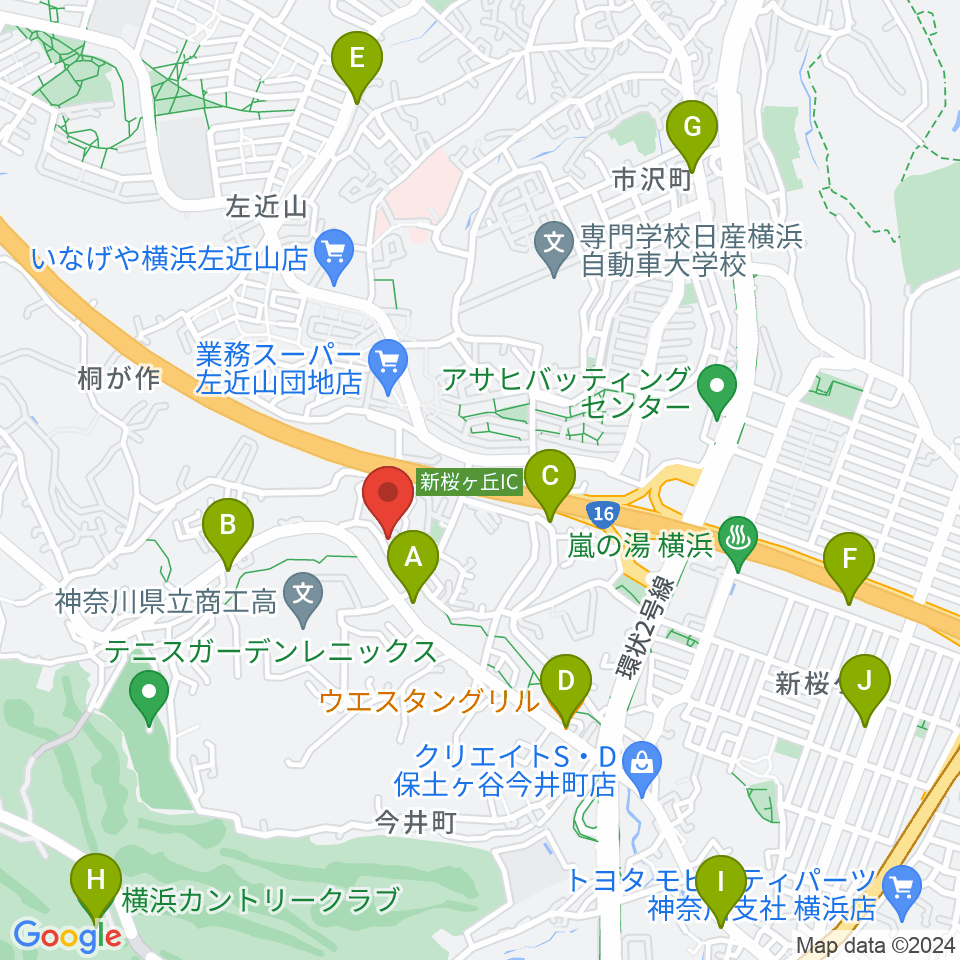 山響楽器店 美立橋教室周辺のファミレス・ファーストフード一覧地図