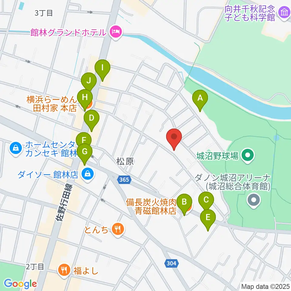 オトワ楽器 ハミングパーク松原周辺のファミレス・ファーストフード一覧地図