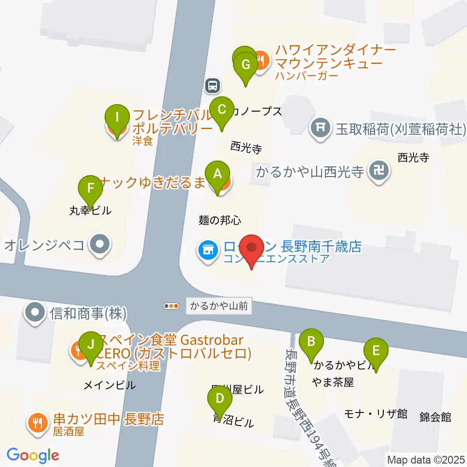 INDIA live the SKY周辺のファミレス・ファーストフード一覧地図