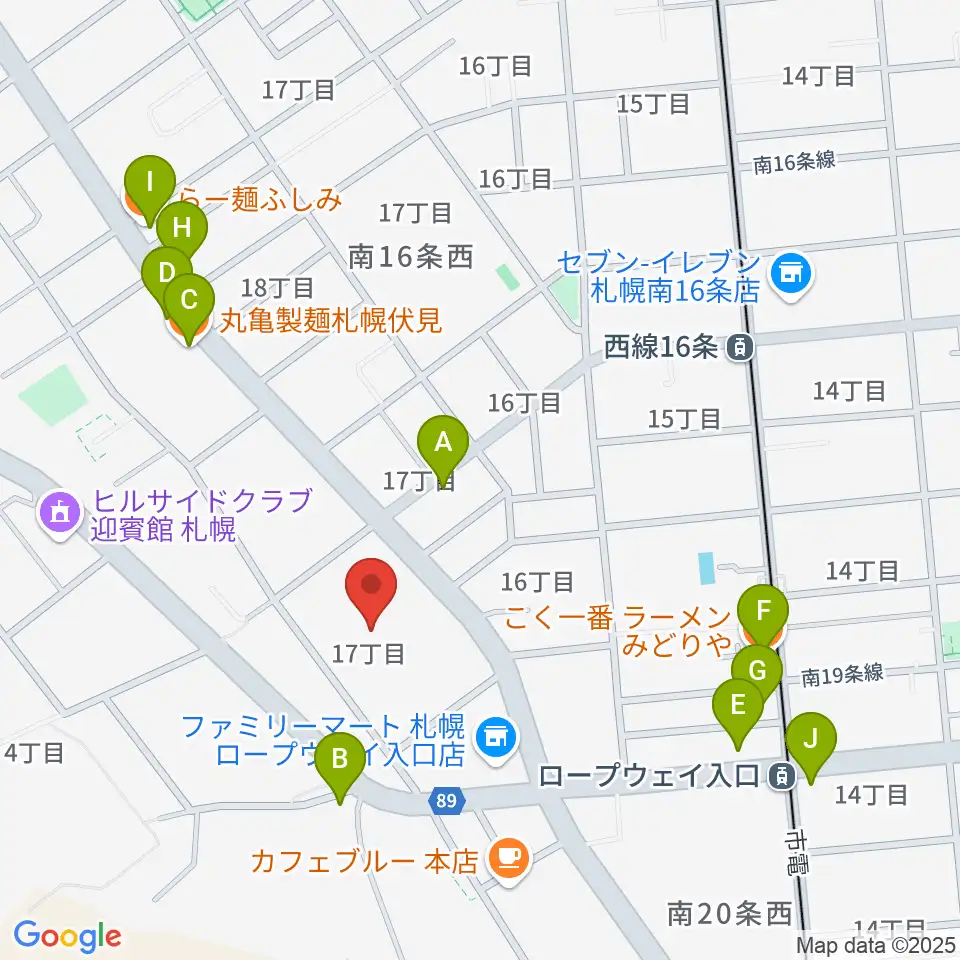 エルム楽器 伏見センター周辺のファミレス・ファーストフード一覧地図