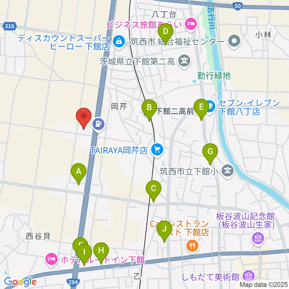 マルシン楽器 音楽教室周辺のファミレス・ファーストフード一覧地図