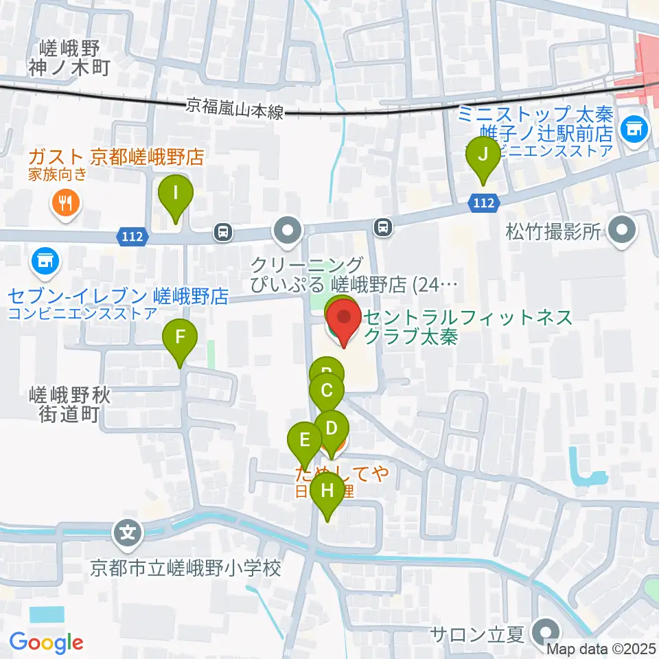 JEUGIA 太秦センター周辺のファミレス・ファーストフード一覧地図