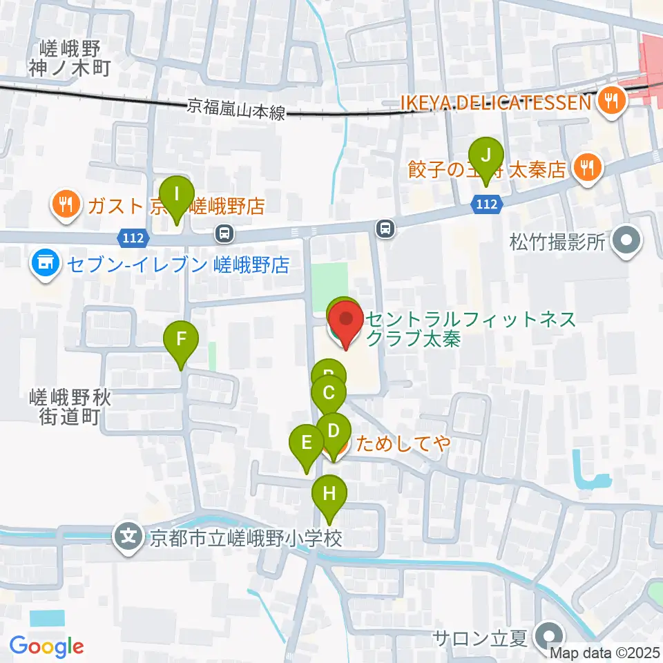 JEUGIA 太秦センター周辺のファミレス・ファーストフード一覧地図