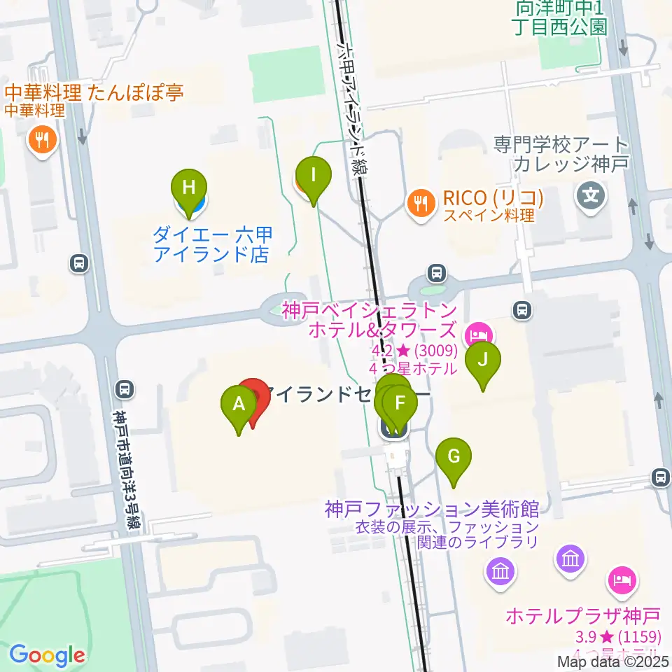 神戸ファッションマート周辺のファミレス・ファーストフード一覧地図