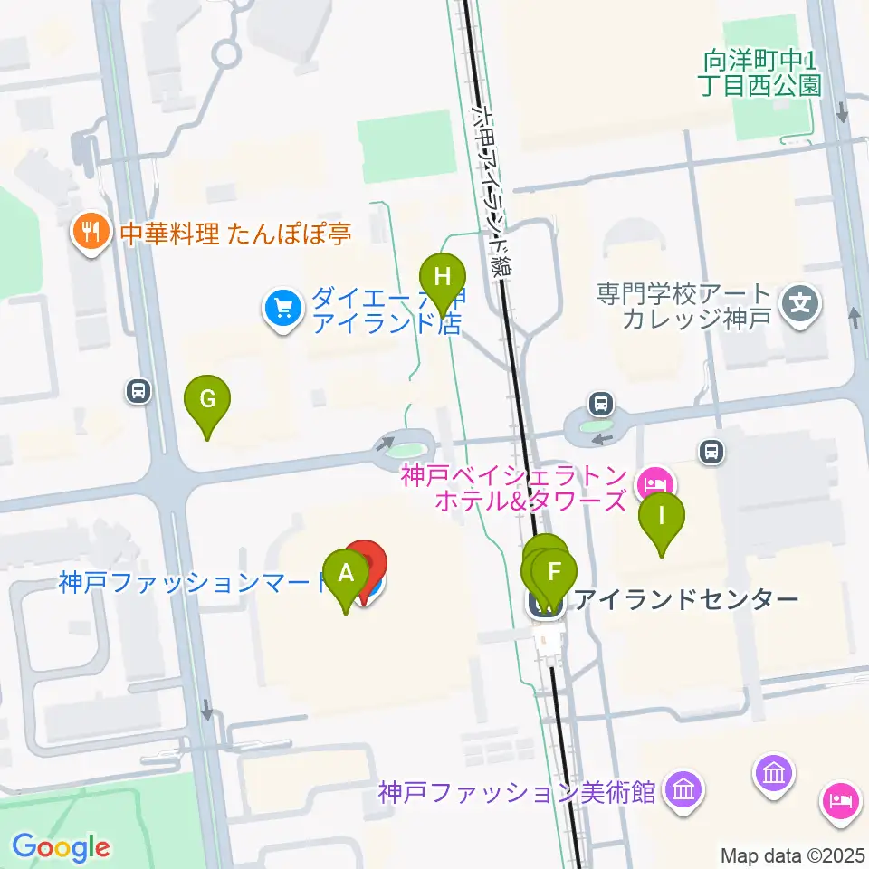 神戸ファッションマート周辺のファミレス・ファーストフード一覧地図