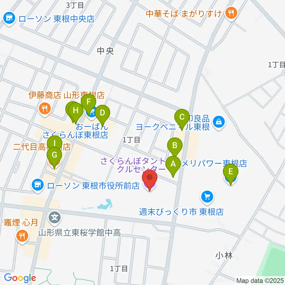 東根市さくらんぼタントクルセンター周辺のファミレス・ファーストフード一覧地図