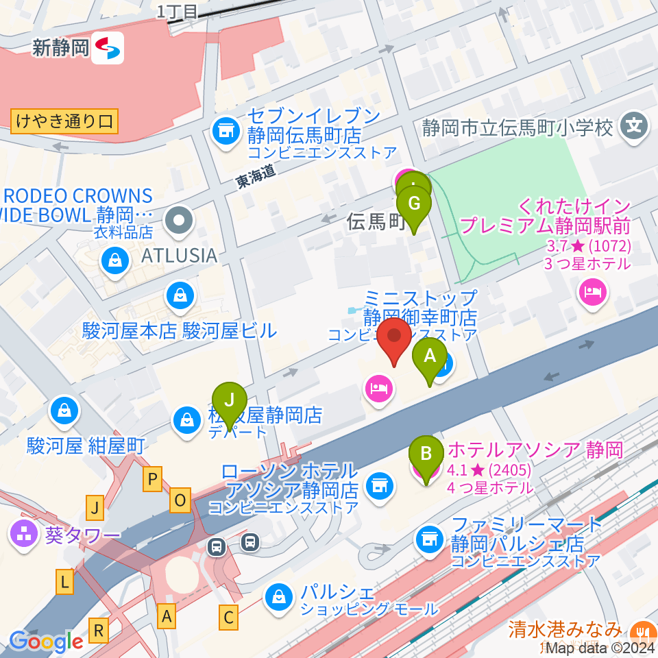 サールナートホール周辺のファミレス・ファーストフード一覧地図