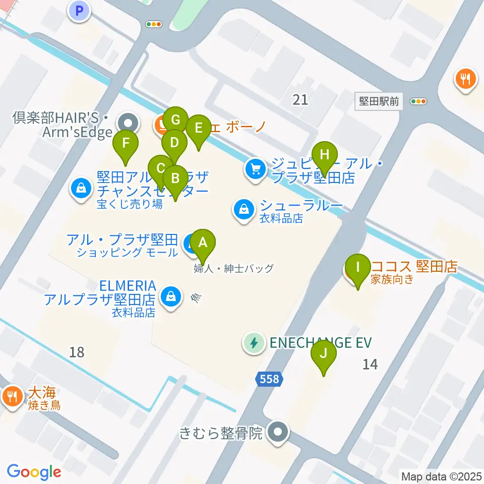 JEUGIA アル・プラザ堅田センター周辺のファミレス・ファーストフード一覧地図